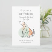 ライモダンンスケッチ犬の誕生日の招待 招待状 (スタンド正面)