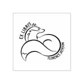 ライモダンン美術キツネ図書室Ex Libris Book ラバースタンプ (インプリント)