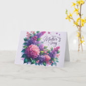 ライラかわいらしックス母の日のフローラ"母" カード (黄色い花)