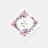 ライラの花のフレーミングパーソナライズされた結婚:のナプキン スタンダードカクテルナプキン (角)