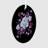 ライラの花、黒い背景 オーナメント (正面)