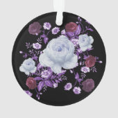 ライラの花、黒い背景 オーナメント (裏面)