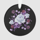 ライラの花、黒い背景 オーナメント (正面)