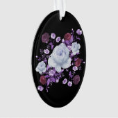 ライラの花、黒い背景 オーナメント (正面)