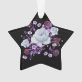 ライラの花、黒い背景 オーナメント (正面)