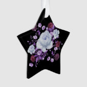 ライラの花、黒い背景 オーナメント (正面)