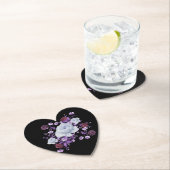 ライラの花、黒い背景 ペーパーコースター (インサイチュ)