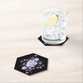 ライラの花、黒い背景 ペーパーコースター (インサイチュ)