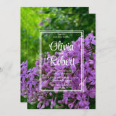 ライラエレガントックス紫ラベ結婚ンダー 招待状 (正面/裏面)