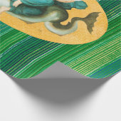 ライラグリーンの馬を乗せたアリオストライプン ラッピングペーパー (角)