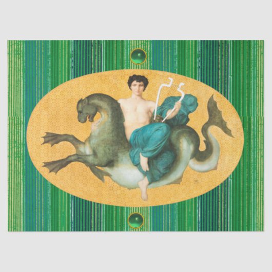 ライラグリーンの馬を乗せたアリオストライプン 薄葉紙 (正面)