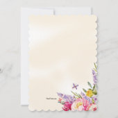 ライラックおよびシャクヤクの花柄の招待状 招待状 (裏面)
