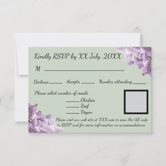 ライラックとアーシーセージ 出欠カード (正面)