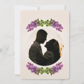 ライラックとクリームの保存日付のお知らせ セーブザデート (裏面)