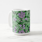 ライラックとグリーンの花柄 コーヒーマグカップ (正面左)