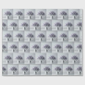 ライラックとシルバーリーフの花束 ラッピングペーパー (フラット)