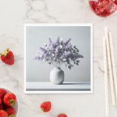 ライラックとシルバーリーフブーケ スタンダードランチョンナプキン (インサイチュ)