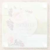 ライラックとバラヴィンテージウェディング応援 ガラスコースター (裏面)