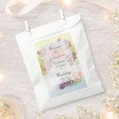 ライラックとバラヴィンテージウェディング編集可能 フェイバーバッグ (クリップ留めされた状態)