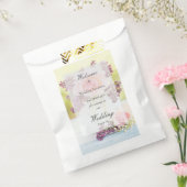 ライラックとバラヴィンテージウェディング編集可能 フェイバーバッグ (封をした状態)