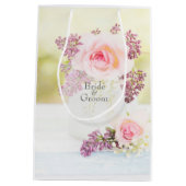 ライラックとバラヴィンテージウェディング ミディアムペーパーバッグ (裏面)