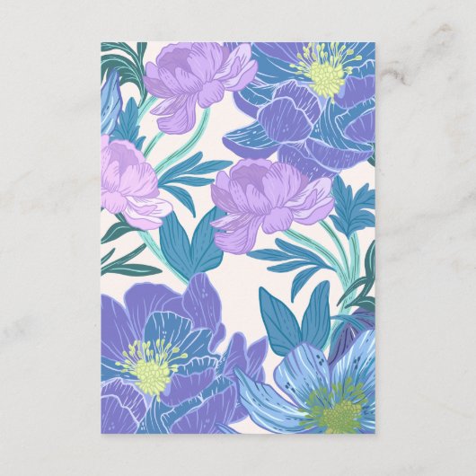 ライラックとパープルのパステル フラワーのウェディング 詳細 エンクロージャーカード (裏面)