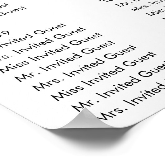 ライラックとパープルの水彩花の着席表 ポスター (角)