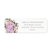 ライラックとピンクの花束 返送先住所 ラベル (正面)