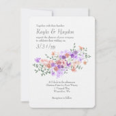 ライラックとピーチのローズブーケ ウェディング招待状 招待状 (正面)