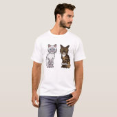 ライラックとブラウントビー猫 Tシャツ (正面フル)