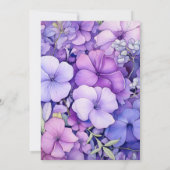 ライラックとラベンダーとツルニチニチソウの花嫁衣裳 招待状 (裏面)