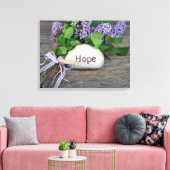 ライラックと岩の上に希望の文字 キャンバスプリント (インサイチュ (リビング))