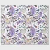 ライラックと牡丹の花 ラッピングペーパー (フラット)
