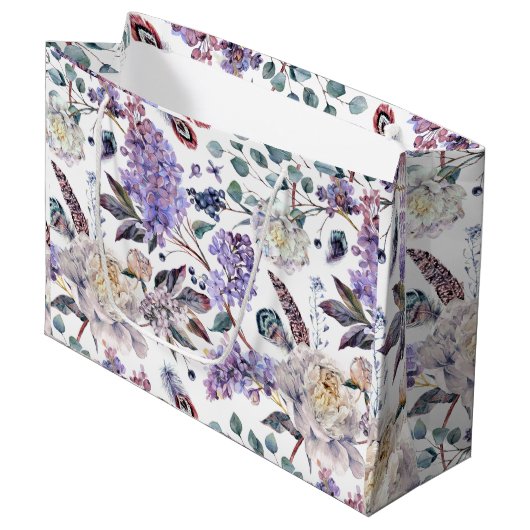 ライラックと牡丹フローラ ラージペーパーバッグ (正面アングル)