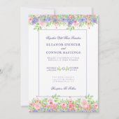 ライラックと芍薬の洗練された結婚式招待状 招待状 (正面)