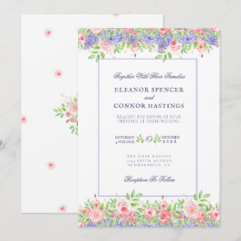 ライラックと芍薬の洗練された結婚式招待状 招待状