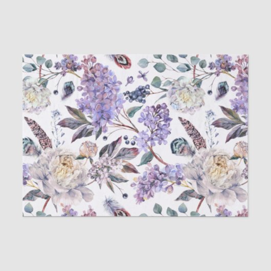 ライラックと芍薬の花 薄葉紙 (正面)