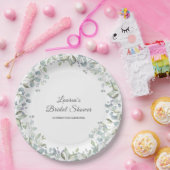 ライラックのグリーン 水彩 花 ブライダルシャワー ペーパープレート (パーティー)