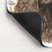 ライラックのチョコレートコッカースパニエル犬 マウスパッド (コーナー)