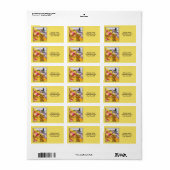 ライラックのハミングバードと黄色の蘭 ラベル (フルシート)