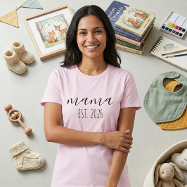 ライラックのミニマリスト・ママ設立年デザイン Tシャツ