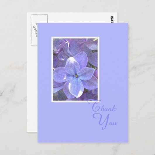 ライラックの悔やみや弔慰か死は郵便はがき感謝していしています ポストカード (正面/裏面)