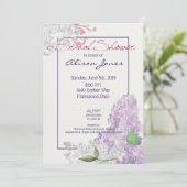 ライラックの愛らしい ブライダルシャワー 招待状 (スタンド正面)