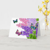 ライラックの挨拶状の蝶 カード (黄色い花)
