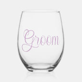 ライラックの新郎 ステムなしワイングラス (正面)