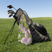 ライラックの木の美しい紫の春の花 ゴルフタオル (グリーン)