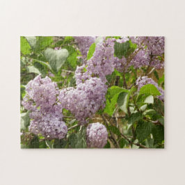 ライラックの木の美しい紫の春の花 ジグソーパズル