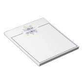 ライラックの水彩花柄のパーソナライズされた ノートパッド (アングル)