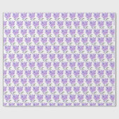 ライラックの紫の花 水彩画の自然な模様 ラッピングペーパー (フラット)