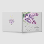 ライラックの花とゴールドの装飾が美しい ウェディングゲストブック ゲストブック (全面)